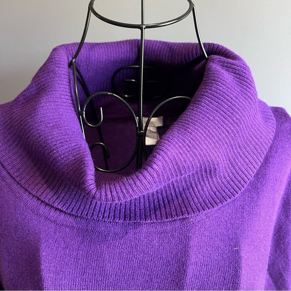Chico's Purple Cowl Neck Sweater Oversized Knit Size 1/8 - Picture 2 of 9